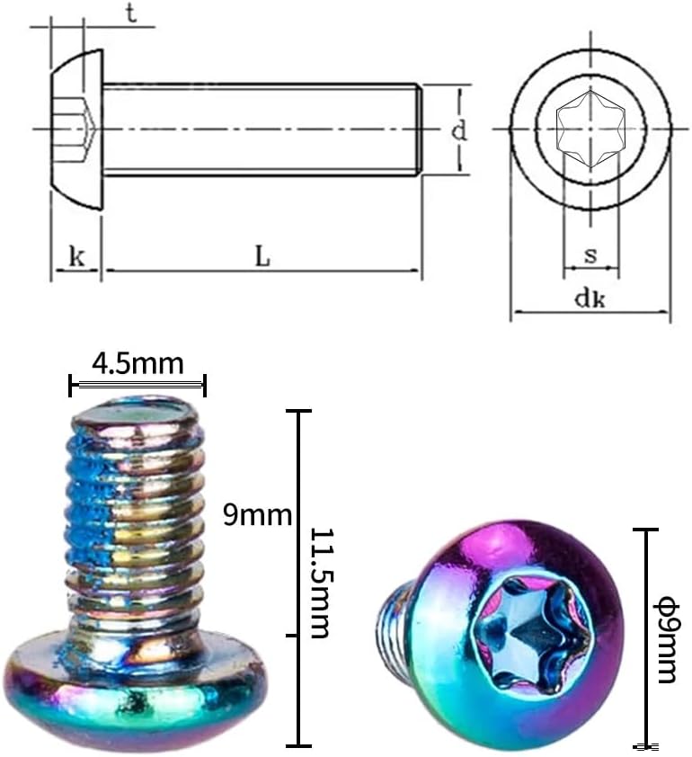 220Mm Bike Disc Brake Rotor Thicken 2.3Mm, More Durable Stainless Steel Bicycle Disc Brake Rotor with Colored Bolts for Road Bike, Mountain Bike, MTB, BMX (220Mm)