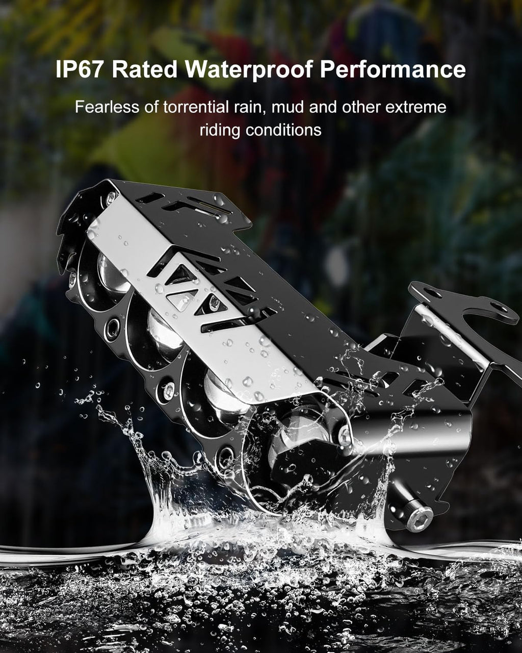 Upgrade Headlight Kit Fits for Talaria Sting R MX4 Sur-Ron Segway X260, Four Bulbs and Protective Covers, Plug and Play Motorcycle LED Front Light with Adjustable Bracket & Adapter Harness