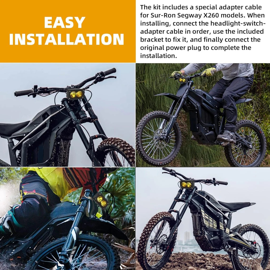 Headlight Kit for Sur-Ron Segway X260 Talaria Sting R MX4 Yellow Light Bar Led