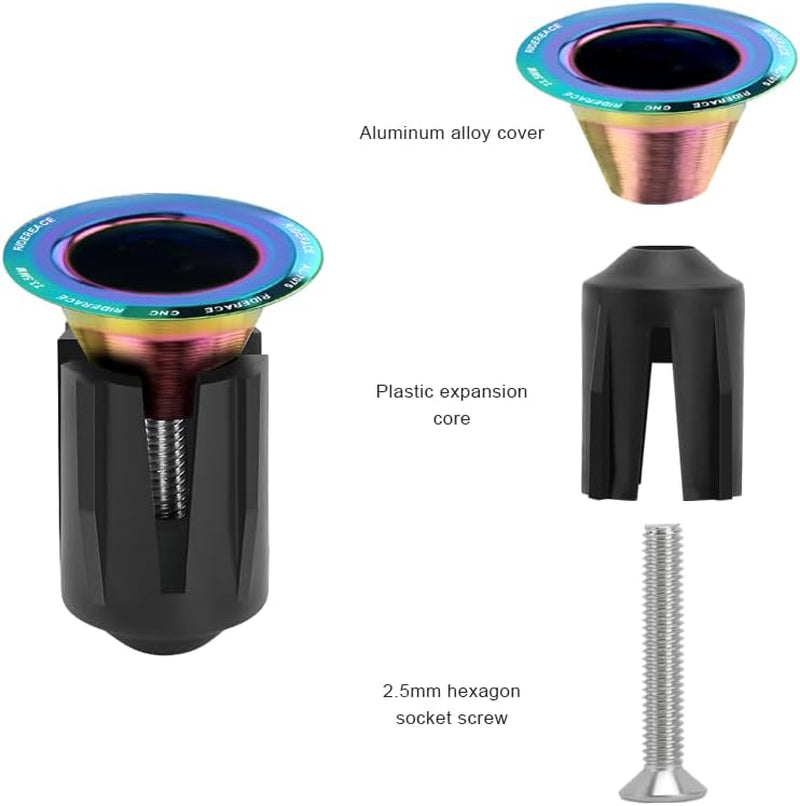 Bicycle Handlebar Plugs for Mountain Bikes, Road Bikes, and Fixed-Gear Bikes, for Safety and Anti-Fall Protection, Easy to Install.